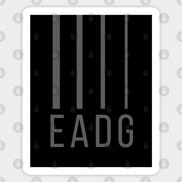 Bass Player Gift - EADG 4 String Bass Guitar Sticker by Elsie Bee Designs